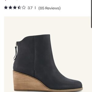 Toms Black Wedge Ankle Boots